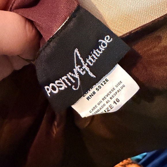 Vintage Y2K Gold Brown Floral Midi Dress Sheer Trim V Neck Whimsygoth Size 10 - Picture 4 of 12